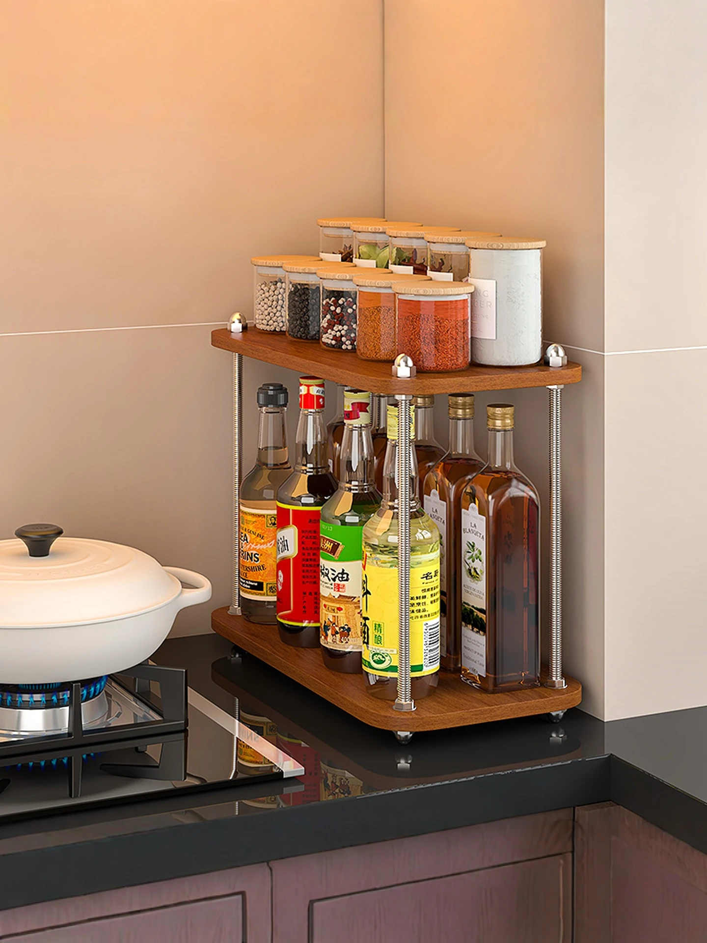 Kitchen Countertop Multi-layer Storage Ra Soy Sauce Vinegar Spice Organizer Metal elf Rectangular Surface Home Use Corner
Kitchen Countertop Multi-layer Storage Ra Soy Sauce Vinegar Spice Organizer Metal elf Rectangular Surface Home Use Corner