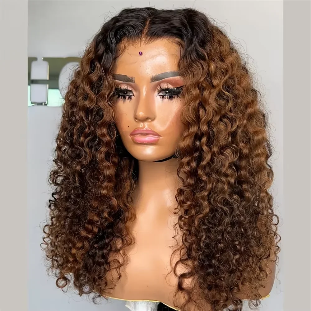 26 Inch Ombre Brown Glueless 180 Density Synthetic Kinky Curly Long 13*4*1 Lace Front Wig For Women Babyhair PrePlucked Daily
26 Inch Ombre Brown Glueless 180 Density Synthetic Kinky Curly Long 13*4*1 Lace Front Wig For Women Babyhair PrePlucked Daily