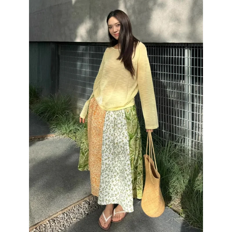 Женская лоскутная макси-юбка с цветочным принтом в стиле бохо, свободная повседневная длинная юбка с высокой талией
Женская лоскутная макси-юбка с цветочным принтом в стиле бохо, свободная повседневная длинная юбка с высокой талией