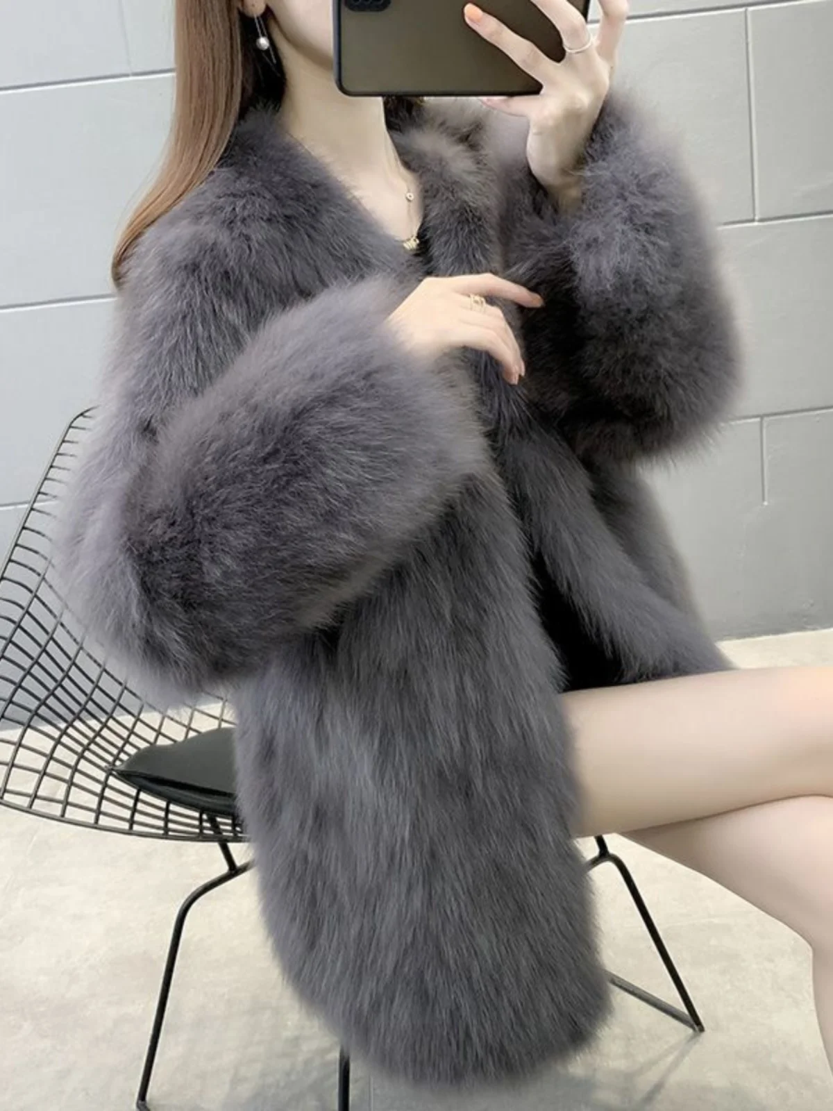 Slimming Effect Velvet Jaet Women's Mid-Length Thiened V-Ne Luxury Fur Coat Casual Sle Asymmetric Hemline
Slimming Effect Velvet Jaet Women's Mid-Length Thiened V-Ne Luxury Fur Coat Casual Sle Asymmetric Hemline