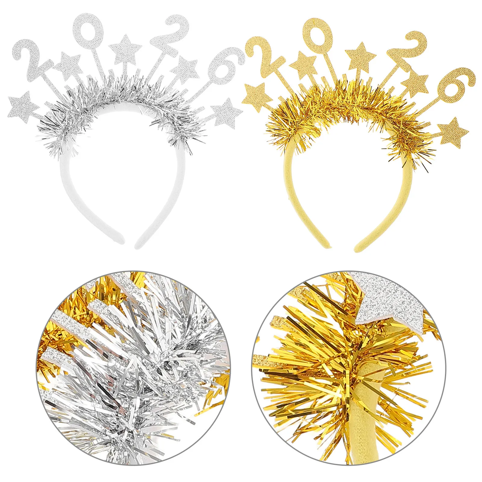 2Pcs New Year Party Headbands Sparkly Star Design Comfortable Lightweight 2026 New Years Eve Celebrations Glitter Hair
2Pcs New Year Party Headbands Sparkly Star Design Comfortable Lightweight 2026 New Years Eve Celebrations Glitter Hair