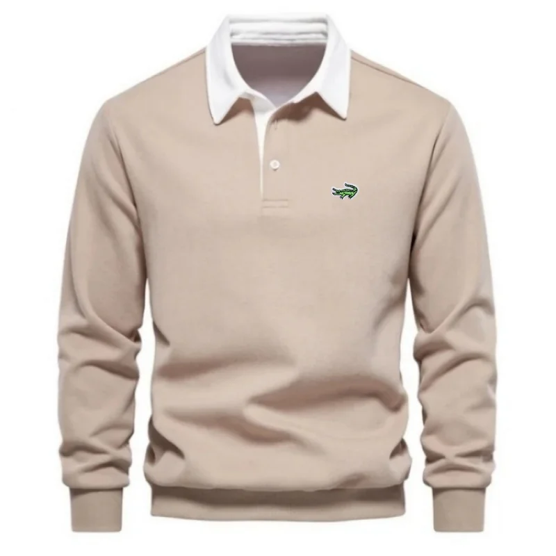 Men's high-quality pure cotton long sleeved polo shirt with embroidered logo, comfortable top jacket
Men's high-quality pure cotton long sleeved polo shirt with embroidered logo, comfortable top jacket