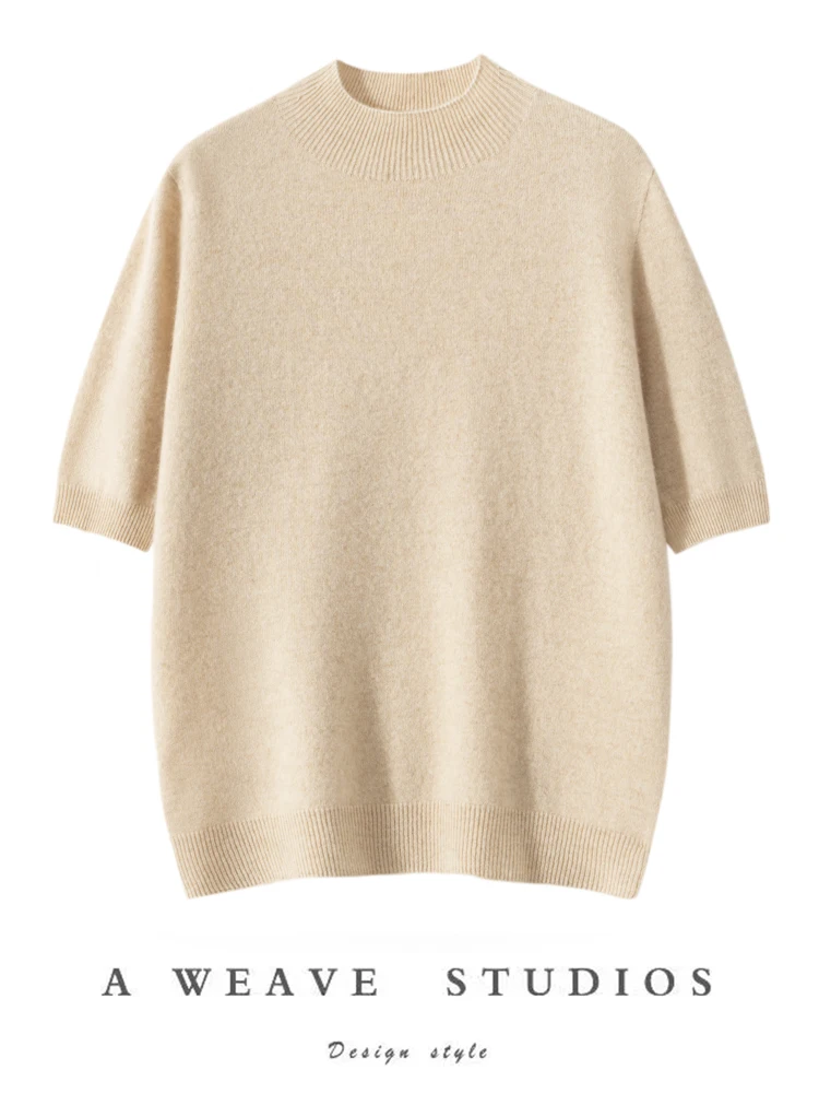 100% Cashmere Sweater Women Mock-neck Half Sleeve Pullover Spring Autumn Pure Cashmere Knitwear Classical Grace Comfy Tops
100% Cashmere Sweater Women Mock-neck Half Sleeve Pullover Spring Autumn Pure Cashmere Knitwear Classical Grace Comfy Tops