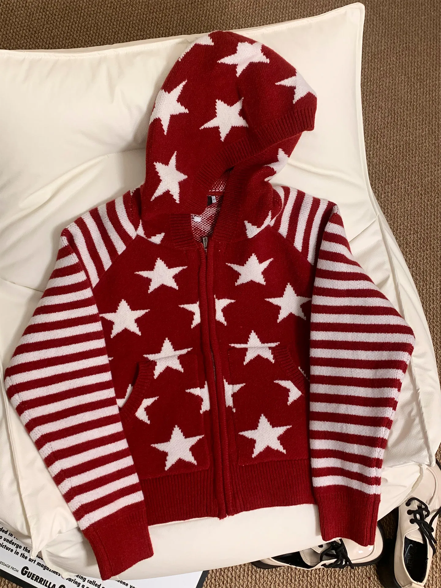 Soft Cozy Knitted Hat Cardigan Women's Loose Fit Long Sve Striped Star Print New Year Casual Sle Couple's Sweater
Soft Cozy Knitted Hat Cardigan Women's Loose Fit Long Sve Striped Star Print New Year Casual Sle Couple's Sweater