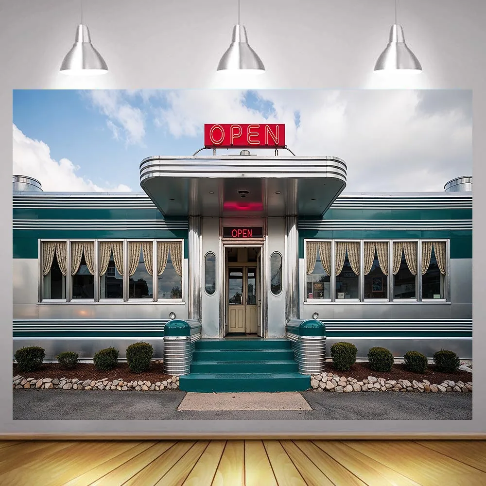 Vintage Nostalgic Style Usa Diner 1950s Classic Americana Scene 50s 60s Old Gas Station Party Decoration Photography Background
Vintage Nostalgic Style Usa Diner 1950s Classic Americana Scene 50s 60s Old Gas Station Party Decoration Photography Background