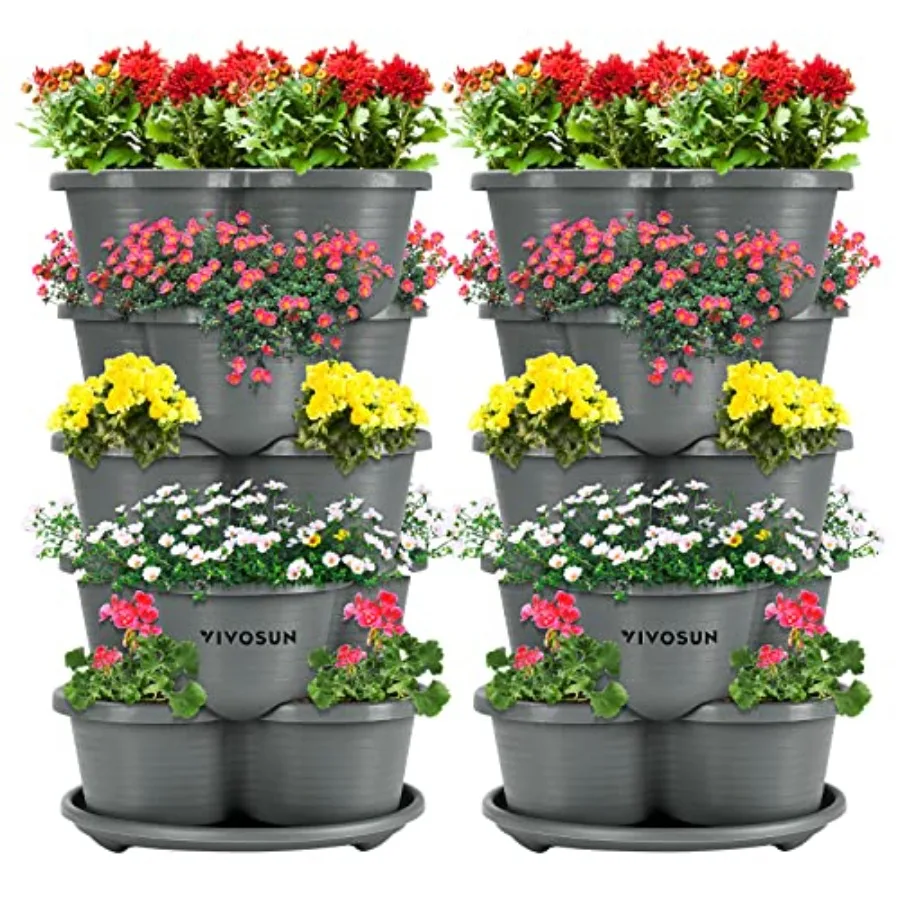 5 Tier Vertical Gardening Stackable Planter for Strawberries, Flowers, Herbs, Vegetables, Grey
5 Tier Vertical Gardening Stackable Planter for Strawberries, Flowers, Herbs, Vegetables, Grey