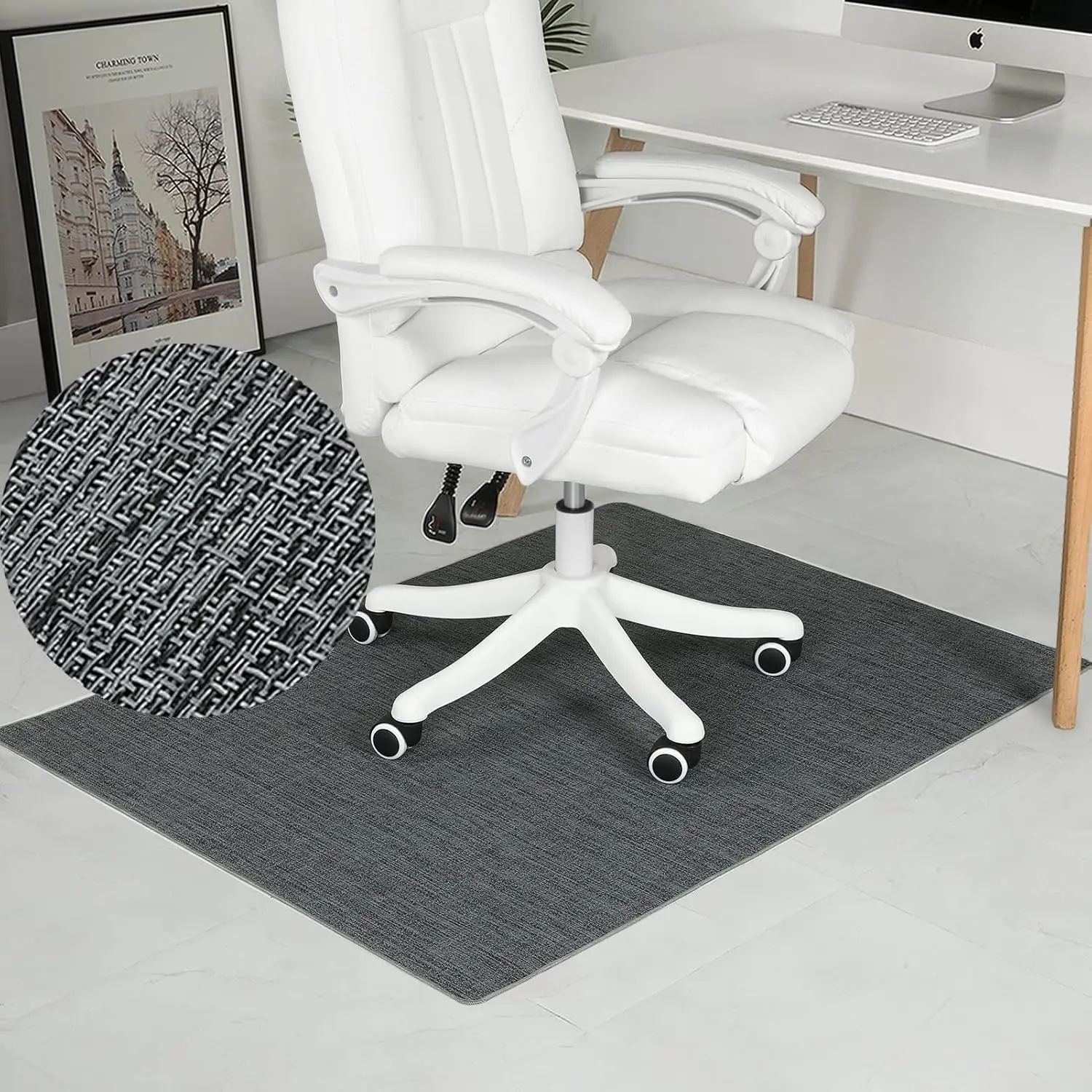 Heavy Duty Office Chair Mat 47"x52" for Hardwood & Tile Floor, Anti-Slip, Non-Curve, Graphite Texture
Heavy Duty Office Chair Mat 47"x52" for Hardwood & Tile Floor, Anti-Slip, Non-Curve, Graphite Texture