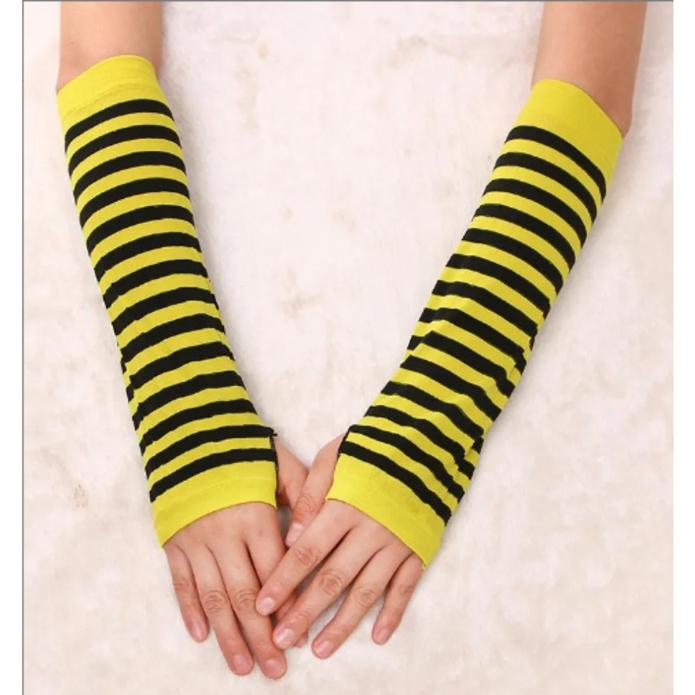 PESENAR Yellow and Black Striped Arm Warmers Fingerless Gloves for Bee Costume and Daily Wear
PESENAR Yellow and Black Striped Arm Warmers Fingerless Gloves for Bee Costume and Daily Wear