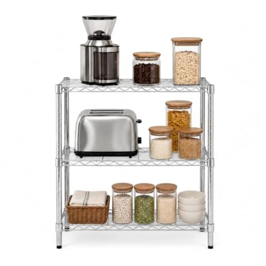 3-Tier Heavy-Duty Adjustable Shelf Storage Unit With 200-lb Capacity, Chrome SHF-09367 Steel Shelving, Heavy Duty Shelves, Shel
3-Tier Heavy-Duty Adjustable Shelf Storage Unit With 200-lb Capacity, Chrome SHF-09367 Steel Shelving, Heavy Duty Shelves, Shel