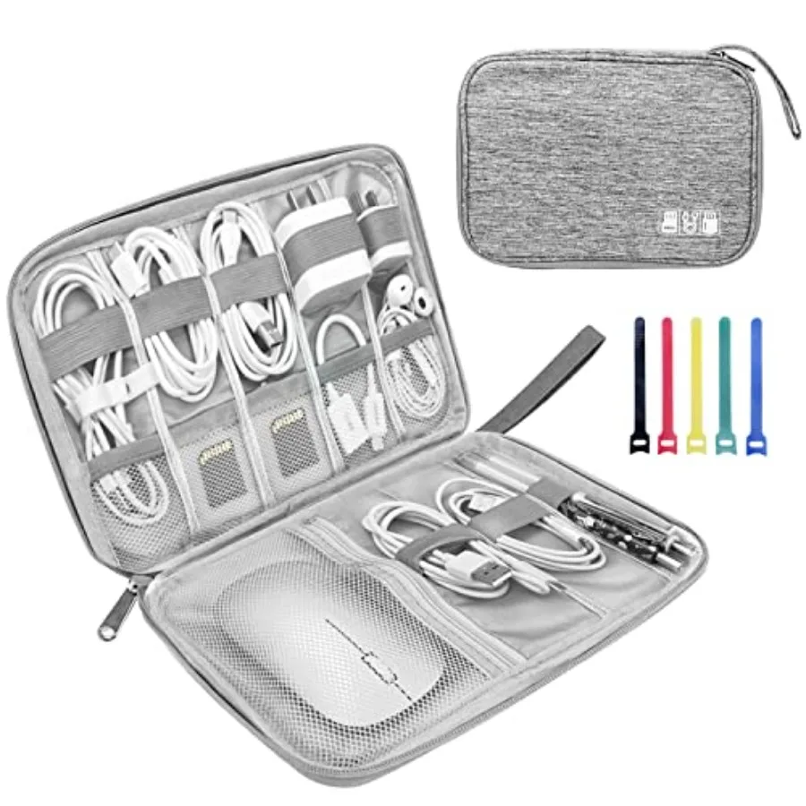 Electronics Organizer Travel Case, Electronic Accessories Storage Bag, Portable Waterproof Cable Organizer Bag, with 5 Cable Ti
Electronics Organizer Travel Case, Electronic Accessories Storage Bag, Portable Waterproof Cable Organizer Bag, with 5 Cable Ti