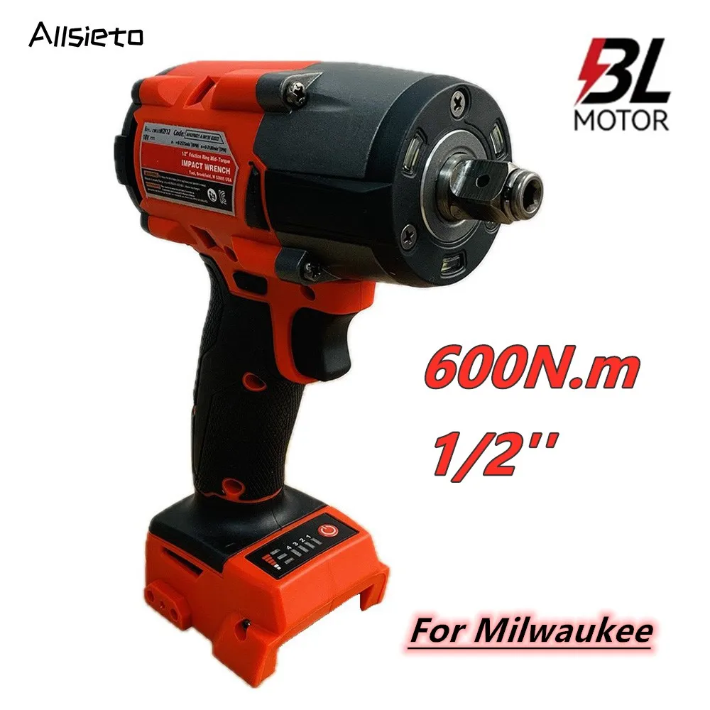 Comfortable for Milwaukee 18V Battery 600N.M Torque Electric Impact Wrench Cordless Brushless Wrench Car Truck Repair Power Tool
Comfortable for Milwaukee 18V Battery 600N.M Torque Electric Impact Wrench Cordless Brushless Wrench Car Truck Repair Power Tool