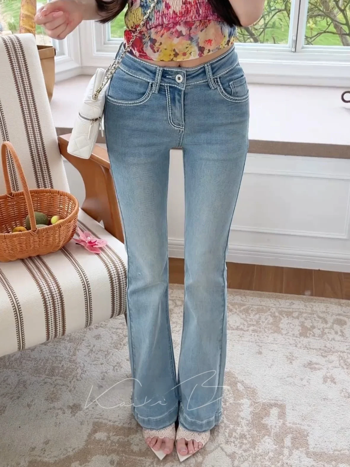 Low Waist Flared Jeans Spring Summer Original Design Rabbit Tea Sea Salt Mint Line Cotton Stretch Denim Women's High Elasticity
Low Waist Flared Jeans Spring Summer Original Design Rabbit Tea Sea Salt Mint Line Cotton Stretch Denim Women's High Elasticity