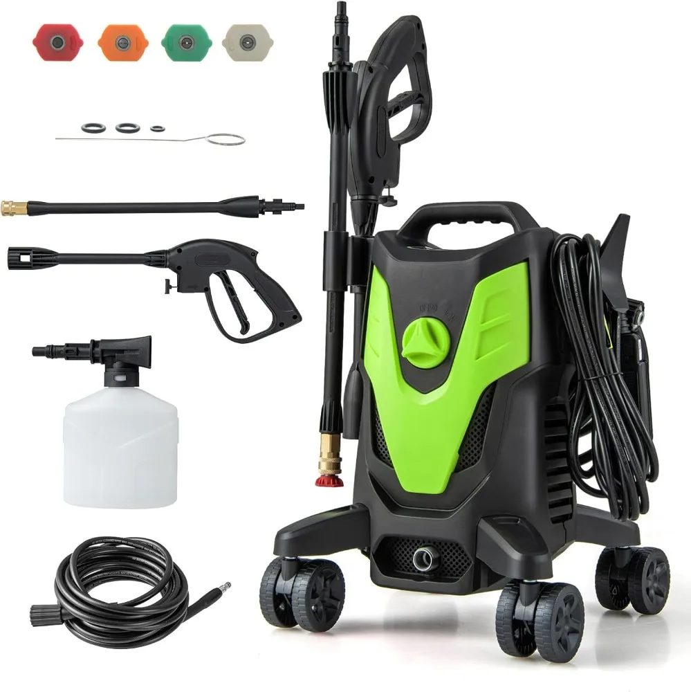 Electric Pressure Washer, 2400 PSI 1.7 GPM High Pressure Power Washer w/4 Quick Nozzles & Universal Wheels, Portable Washer
Electric Pressure Washer, 2400 PSI 1.7 GPM High Pressure Power Washer w/4 Quick Nozzles & Universal Wheels, Portable Washer