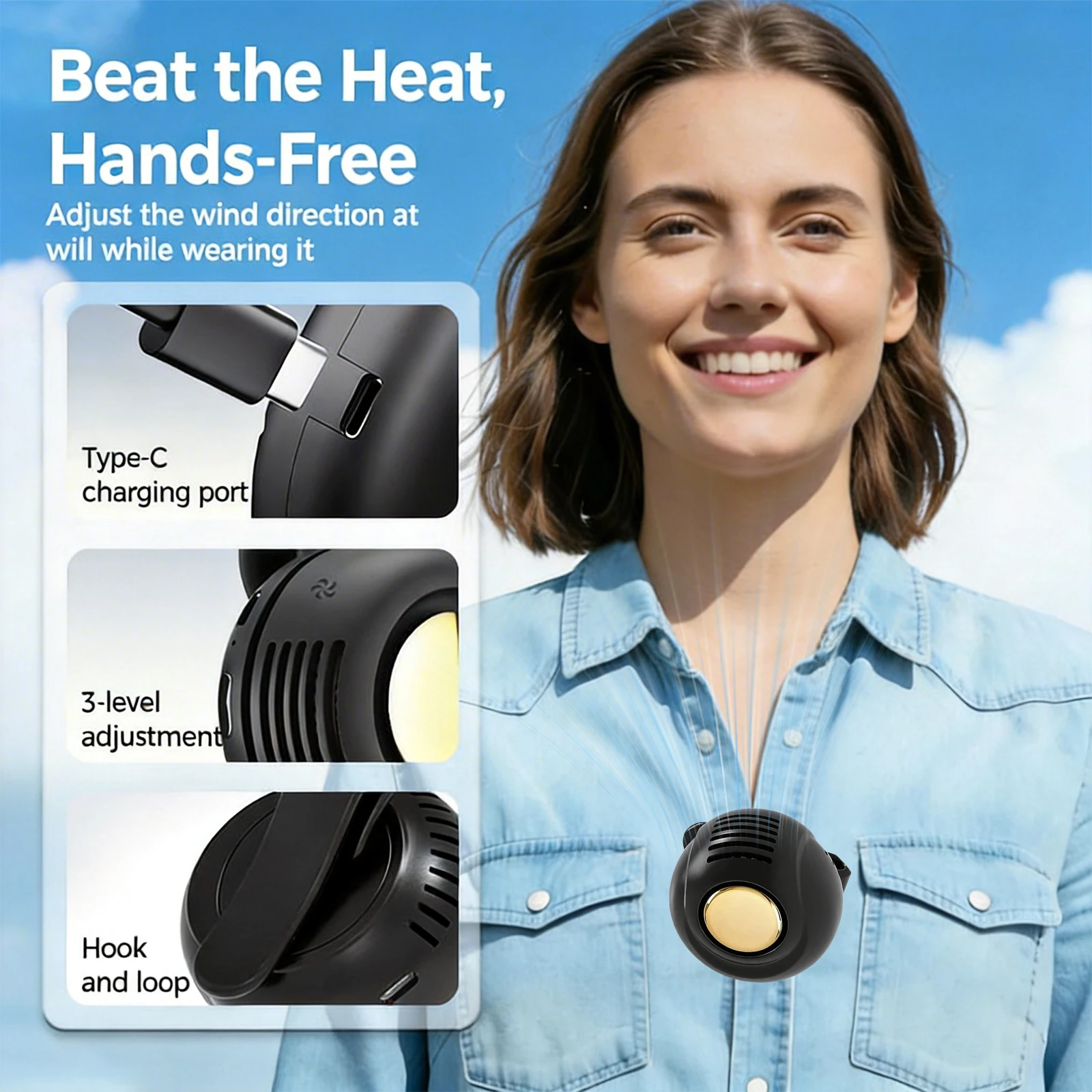 2026 New Portable Silent Mini Bladeless Electric Fan USB Rechargeable Mini Bladeless Fans Adjustable 3-Speed for Shirt Waist
2026 New Portable Silent Mini Bladeless Electric Fan USB Rechargeable Mini Bladeless Fans Adjustable 3-Speed for Shirt Waist