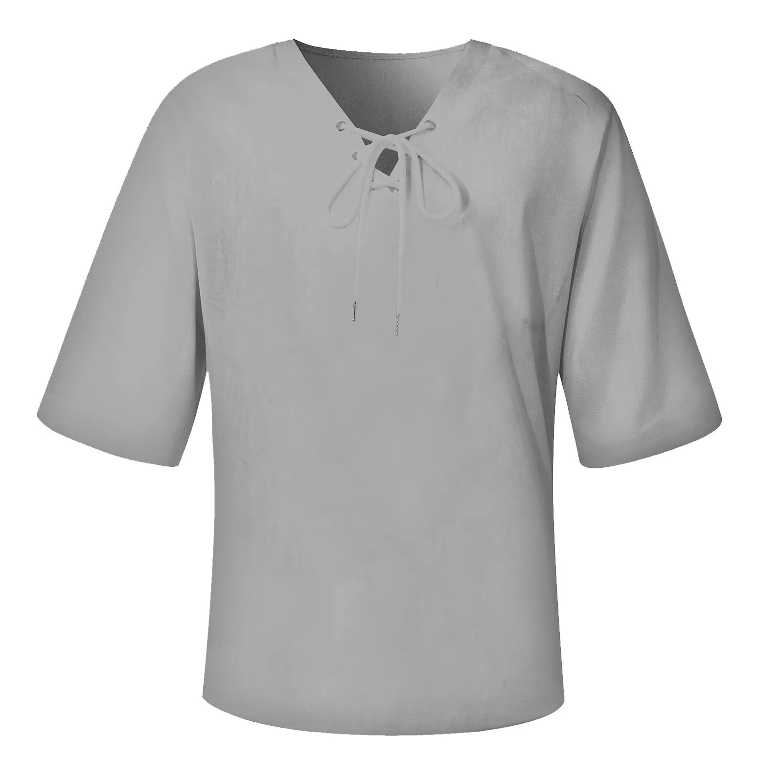 Spring Summer Men'S Shirts Casual Thin Cotton Linen Solid Color Three Quarter Sleeves Shirts Loose Lace-Up V-Neck Loose Shirts
Spring Summer Men'S Shirts Casual Thin Cotton Linen Solid Color Three Quarter Sleeves Shirts Loose Lace-Up V-Neck Loose Shirts
