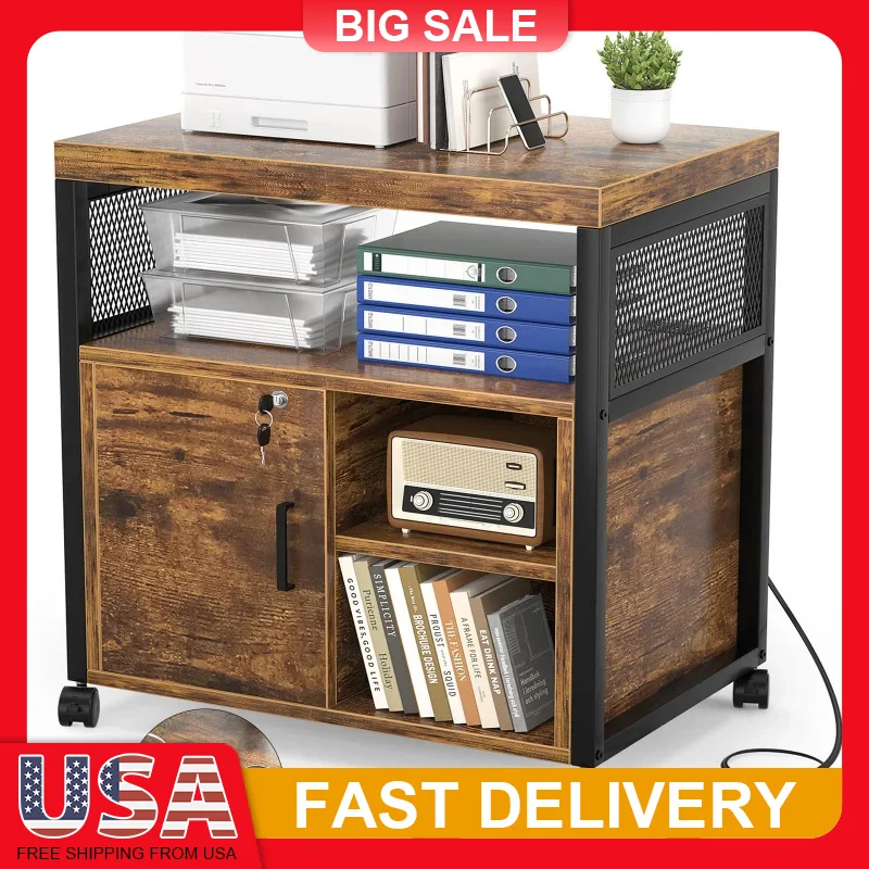 Lateral File Cabinet with Power Outlets USB Ports Locking Rolling Storage for A4 Letter Files Printer Stand Office Furniture
Lateral File Cabinet with Power Outlets USB Ports Locking Rolling Storage for A4 Letter Files Printer Stand Office Furniture