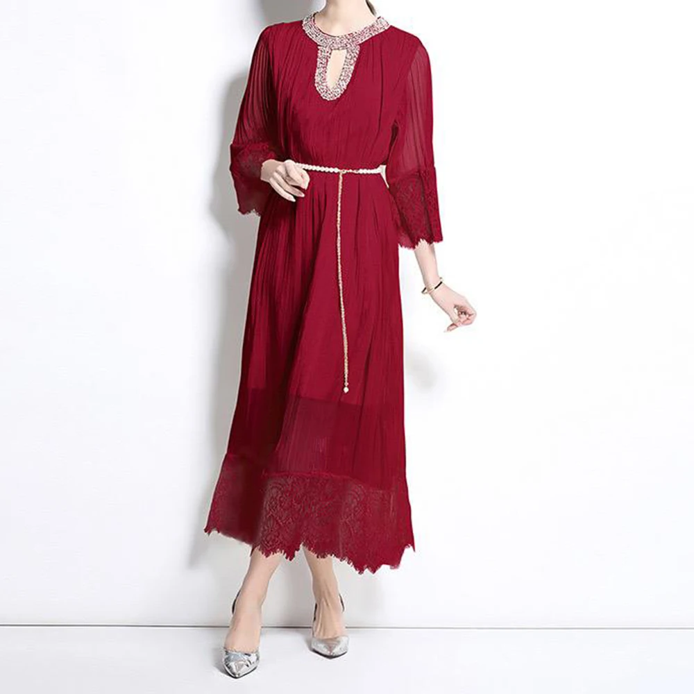 2025 Spring New Lace Patchwork Pleated Skirt Plus Size Loose Beaded Dress-GZMM363
2025 Spring New Lace Patchwork Pleated Skirt Plus Size Loose Beaded Dress-GZMM363
