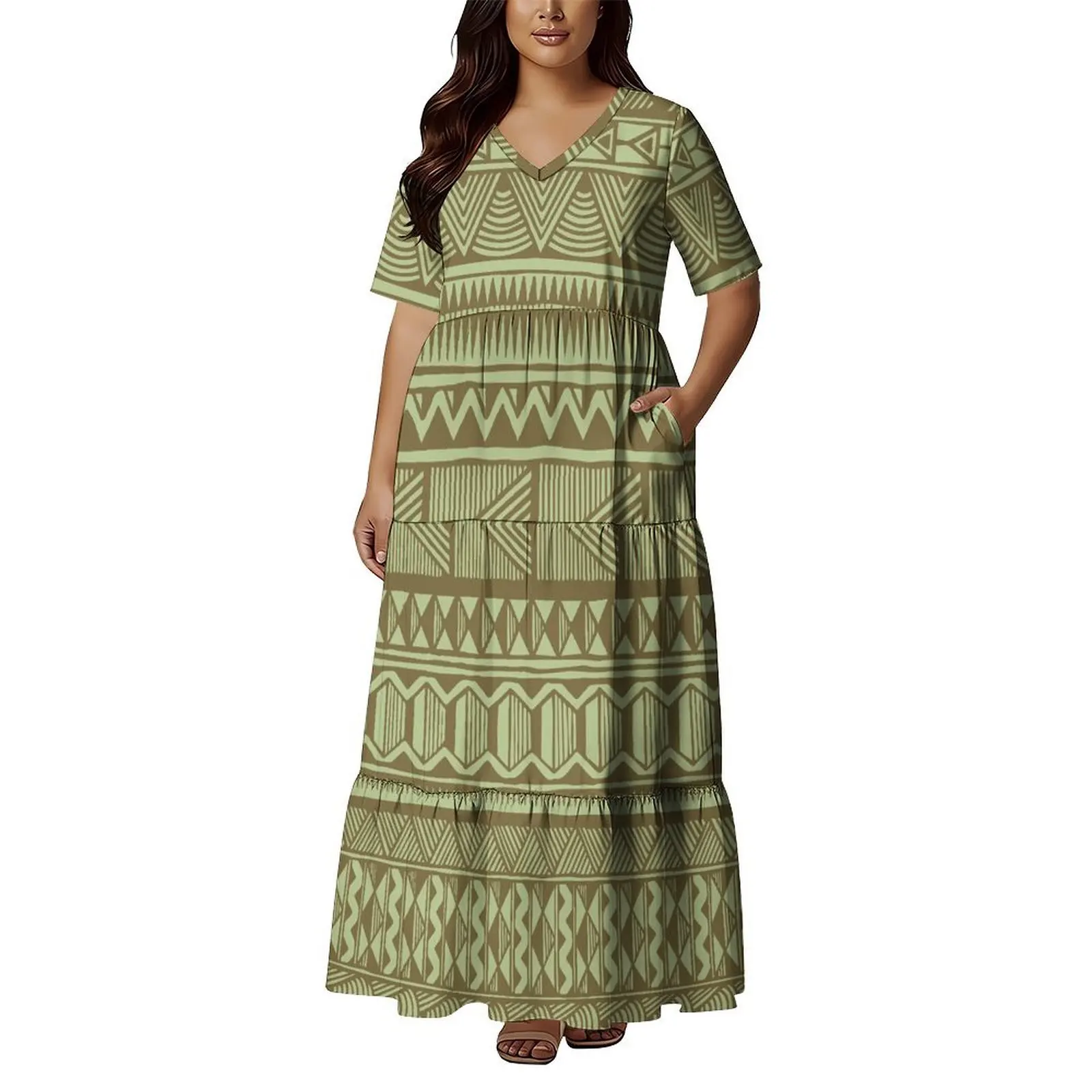 Polynesian Island Women'S Samoa Short-Sleeved Pocketed Dress For Beach Party On Vacation In Hawaii Casual Clothing
Polynesian Island Women'S Samoa Short-Sleeved Pocketed Dress For Beach Party On Vacation In Hawaii Casual Clothing