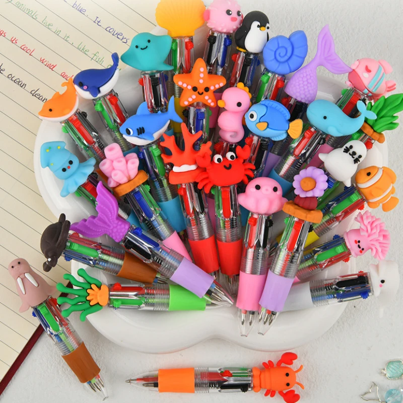 25Pcs/Lot Cute Ocean Animal 4 In 1 Multicolor Ballpoint Pen & Straight Liquid Ink Gel Pen Kawaii Kids School Writing Stationery
25Pcs/Lot Cute Ocean Animal 4 In 1 Multicolor Ballpoint Pen & Straight Liquid Ink Gel Pen Kawaii Kids School Writing Stationery