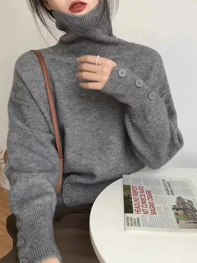 ay Свитер с высоким воротником, женский осенне-зимний свободный внутренний свитер Lazy Sle, вязаный Boting irt Sweet Sle Long Sve
ay Свитер с высоким воротником, женский осенне-зимний свободный внутренний свитер Lazy Sle, вязаный Boting irt Sweet Sle Long Sve