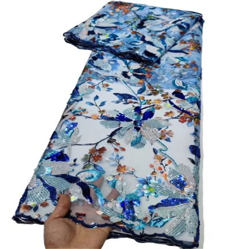 Fashion French Tulle Lace Fabric 5 Yards Multicolored High Quality Nigerian Women Wedding Sequins Embroidery African Lace Fabric
Fashion French Tulle Lace Fabric 5 Yards Multicolored High Quality Nigerian Women Wedding Sequins Embroidery African Lace Fabric