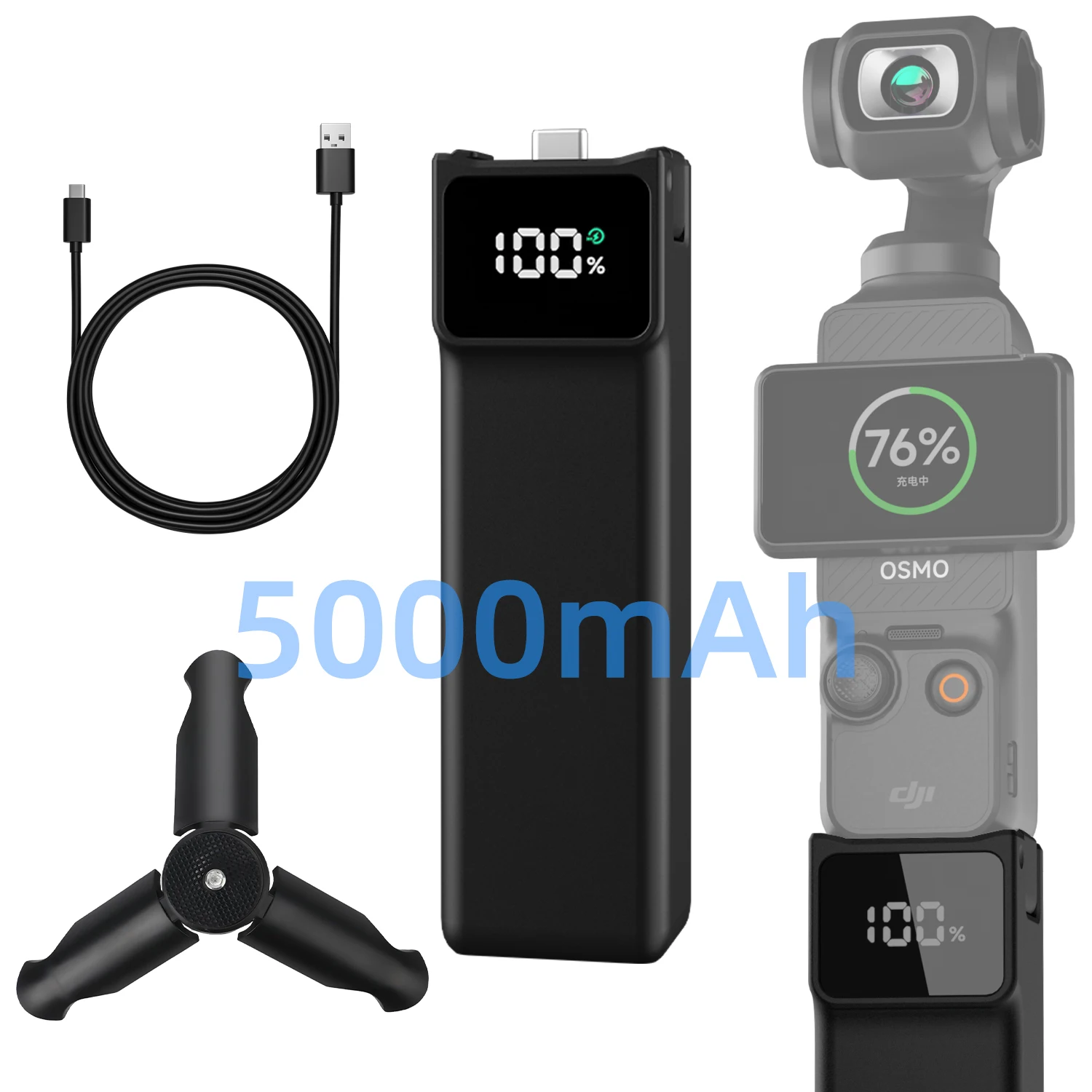 Battery Handle for DJI Osmo Pocket3 5000mAh 22.5WHandheld Power Bank Charging Hand Grip Accessories with MINI small bracket
Battery Handle for DJI Osmo Pocket3 5000mAh 22.5WHandheld Power Bank Charging Hand Grip Accessories with MINI small bracket