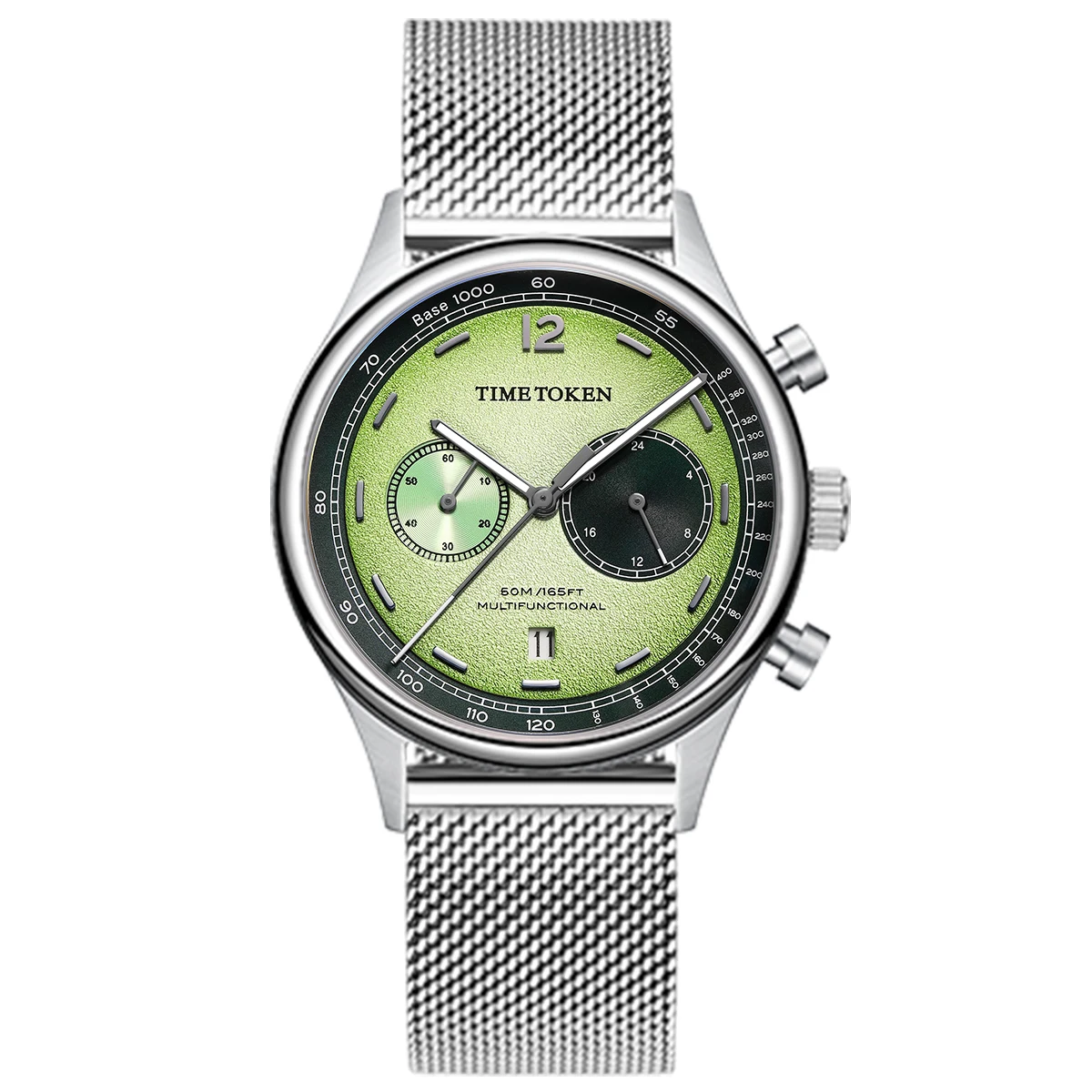 TIME TOKEN Chronograph Japan Miyota OS21 Movement Men's Watch Summer Avocado Dial 5Bar Waterproof Domed Sapphire Calendar
TIME TOKEN Chronograph Japan Miyota OS21 Movement Men's Watch Summer Avocado Dial 5Bar Waterproof Domed Sapphire Calendar