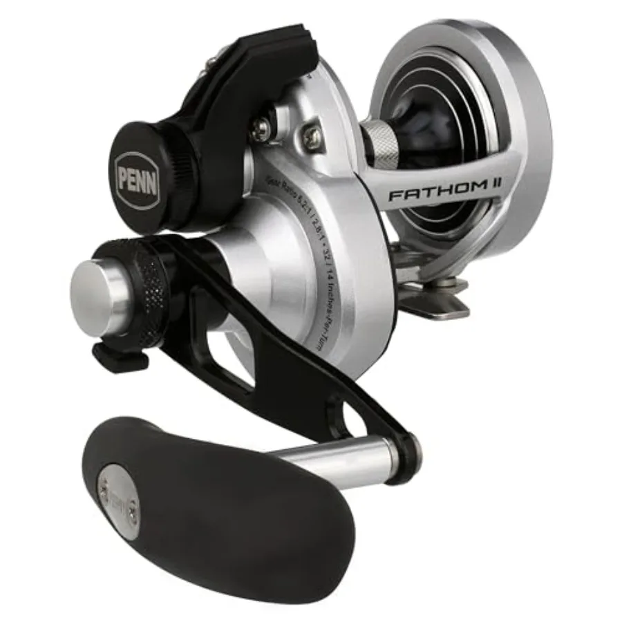 Fathom II Lever Drag 2 Speed 15LD2 Conv Reel Box Black Silver Fishing Reel with High-Speed Retrieval and Durable Black Silver F
Fathom II Lever Drag 2 Speed 15LD2 Conv Reel Box Black Silver Fishing Reel with High-Speed Retrieval and Durable Black Silver F