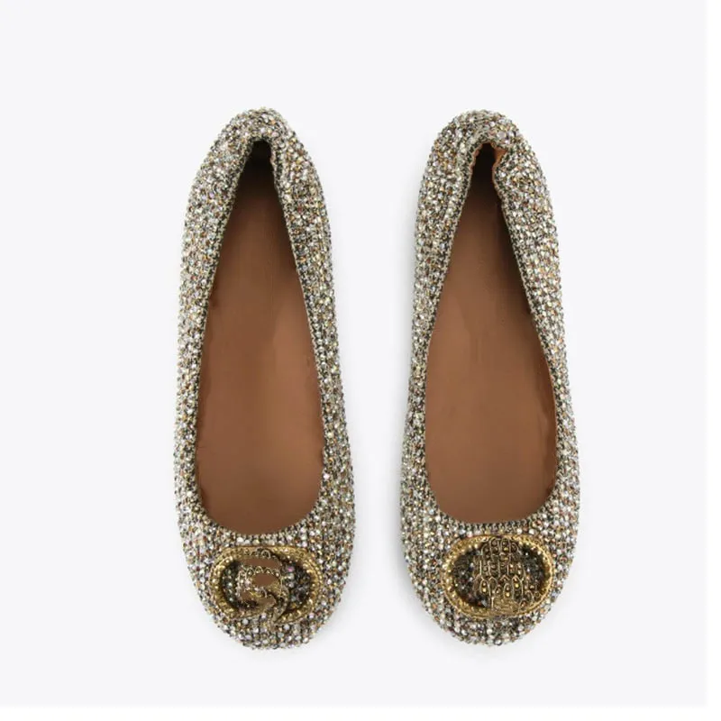 Luxury Full-diamond Shallow-cut Flats Flat Ballet Flats Women Commuter Bow Light
Luxury Full-diamond Shallow-cut Flats Flat Ballet Flats Women Commuter Bow Light