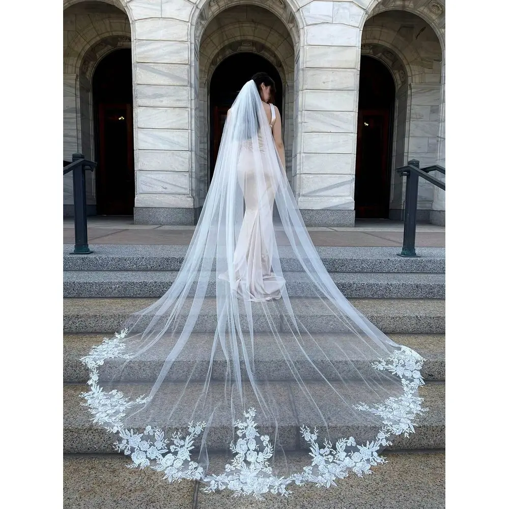 Pc Cathedral Length 3M118inch Lace Floral Wedding Bridal Veil With Metal Comb For Bride Party White Ivory FallClothesFor Women
Pc Cathedral Length 3M118inch Lace Floral Wedding Bridal Veil With Metal Comb For Bride Party White Ivory FallClothesFor Women