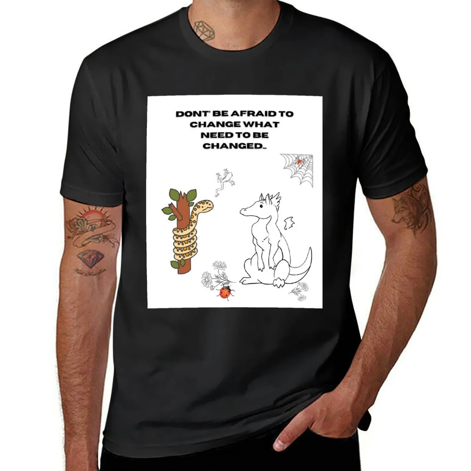Don't be afraid to change T-Shirt boys animal print vintage clothes anime heavy weight t shirts for men
Don't be afraid to change T-Shirt boys animal print vintage clothes anime heavy weight t shirts for men