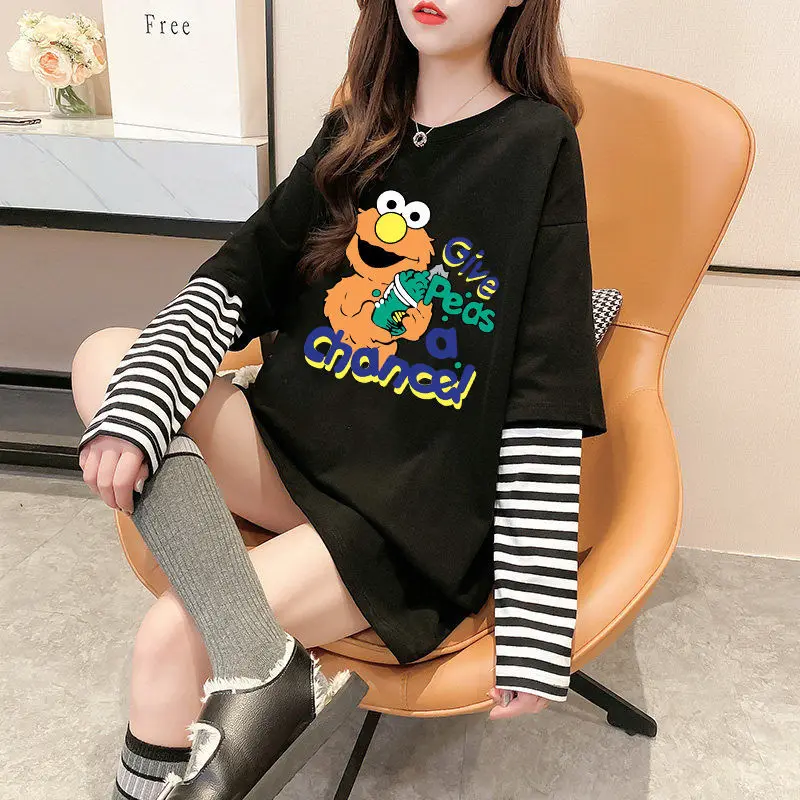 O Neck Women's Top Striped Long Sleeve Pulovers Art Original Kpop T-shirt Woman Tall Aesthetic Glitter Tees Xxl Luxury Clothing
O Neck Women's Top Striped Long Sleeve Pulovers Art Original Kpop T-shirt Woman Tall Aesthetic Glitter Tees Xxl Luxury Clothing