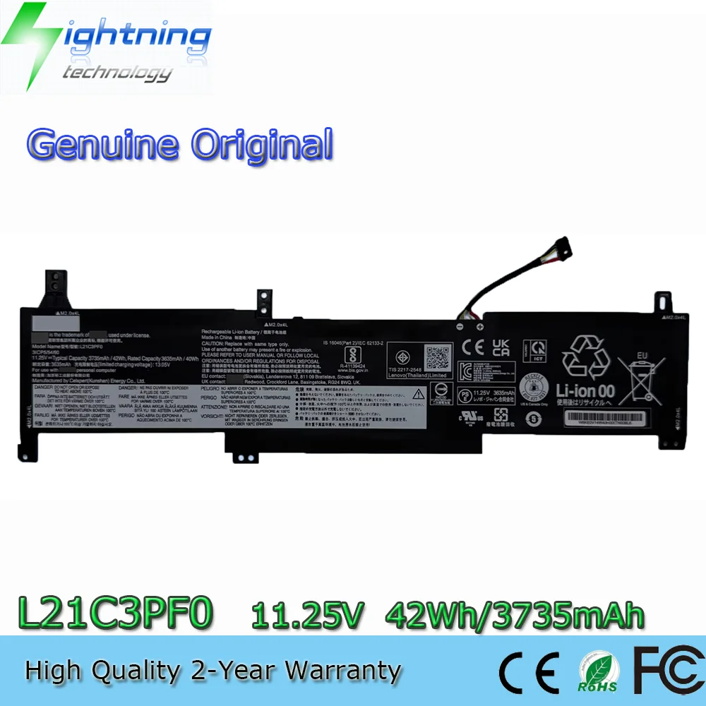 Genuine L21C3PF0 L21M3PF0 L21M3PF1 11.25V 42Wh Original Battery for Lenovo IdeaPad 1-14IJL7 1-15IAU7
Genuine L21C3PF0 L21M3PF0 L21M3PF1 11.25V 42Wh Original Battery for Lenovo IdeaPad 1-14IJL7 1-15IAU7
