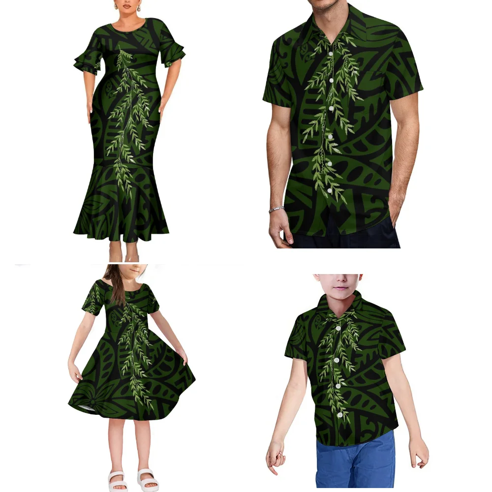 Hot Summer Polynesian Holiday Party Family Set Men'S Pocket Shirt Samoa Slim Dress Women'S Long Skirt Children'S Clothing
Hot Summer Polynesian Holiday Party Family Set Men'S Pocket Shirt Samoa Slim Dress Women'S Long Skirt Children'S Clothing