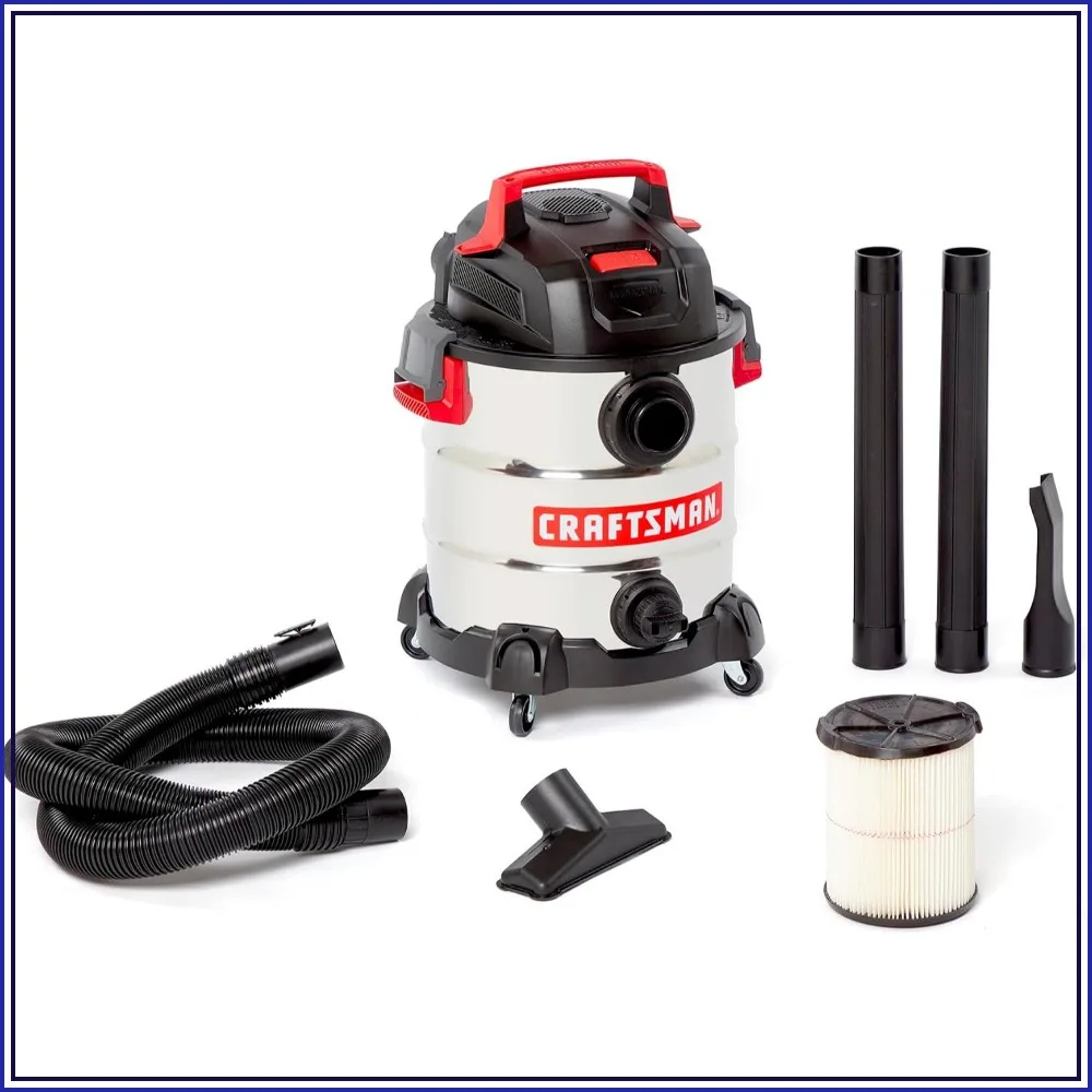 10 Gallon 6.0 HP Stainless Steel Wet Dry Vacuum, Heavy Duty Shop Vac with Accessories
10 Gallon 6.0 HP Stainless Steel Wet Dry Vacuum, Heavy Duty Shop Vac with Accessories