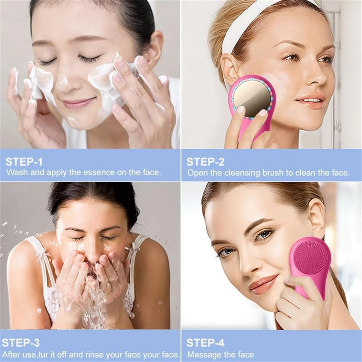 Sust-aRechargeable Facial Cleansing Brush Deep Cleansing Silicone Facial Cleansing Brush Deep and Gentle
Sust-aRechargeable Facial Cleansing Brush Deep Cleansing Silicone Facial Cleansing Brush Deep and Gentle