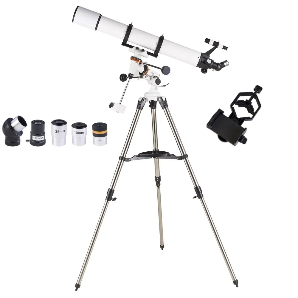 F90080MM Astronomical Telescope with Equatorial Mount Astronomical Refractor Telescope for Space Observation
F90080MM Astronomical Telescope with Equatorial Mount Astronomical Refractor Telescope for Space Observation