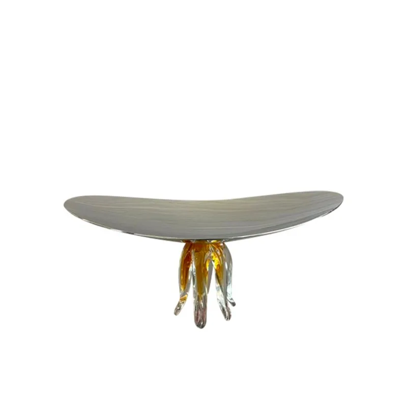 Modern simple glass jellyfish tall oval fruit plate sales department model room desktop soft decoration decoration
Modern simple glass jellyfish tall oval fruit plate sales department model room desktop soft decoration decoration