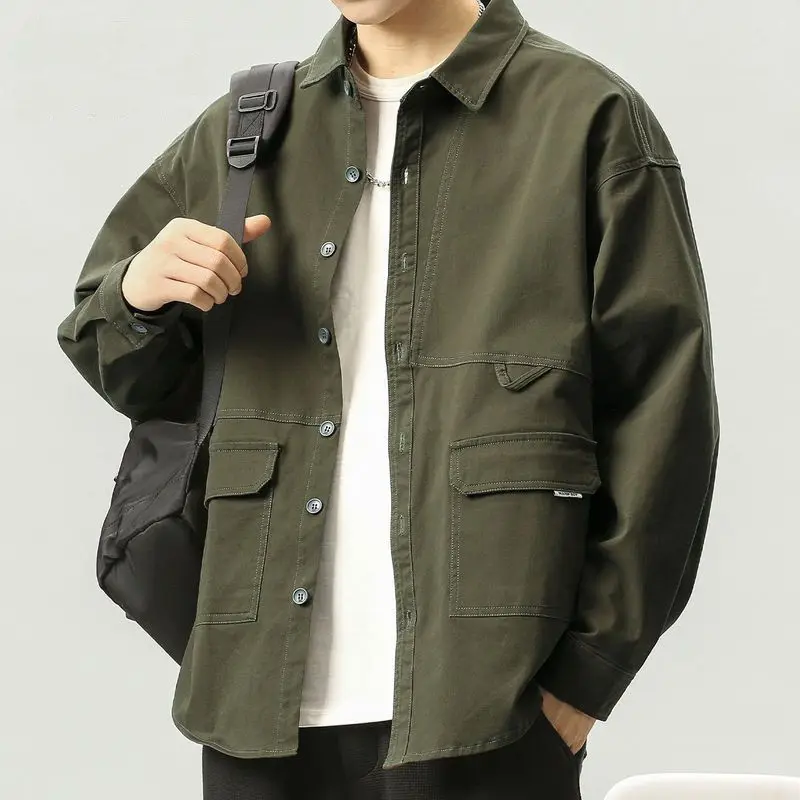 2026 Harajuku Style Long-sleeved Shirt Men's Multi-pocket Work Suit Military Green Long-sleeved Jacket
2026 Harajuku Style Long-sleeved Shirt Men's Multi-pocket Work Suit Military Green Long-sleeved Jacket