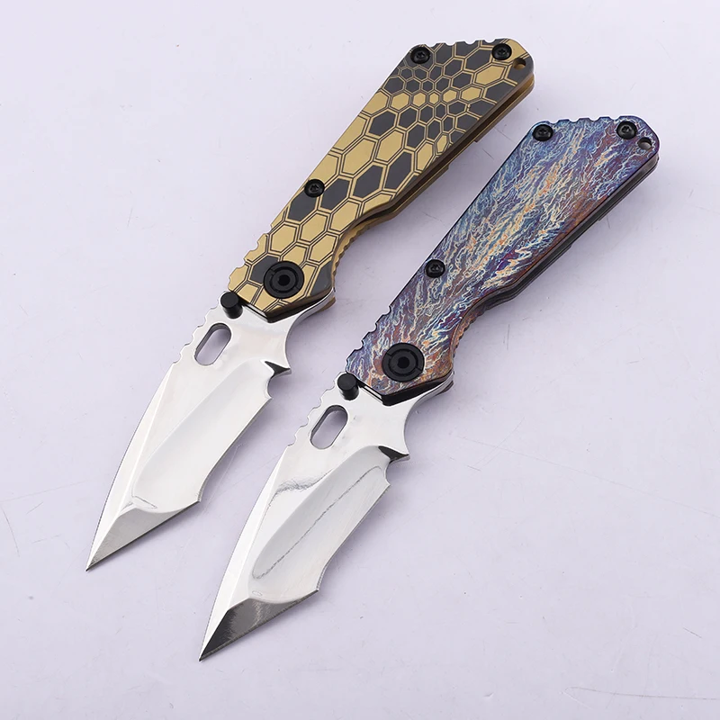 D2 Steel Blade Oil Smooth Anodized Titanium Dioxide Handle Fishing Folding Knife Camping EDC Portable Fruit Peeling Tool
D2 Steel Blade Oil Smooth Anodized Titanium Dioxide Handle Fishing Folding Knife Camping EDC Portable Fruit Peeling Tool