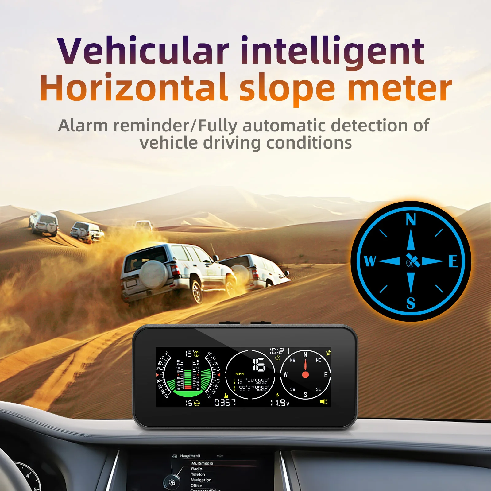 M60 HUD GPS Head Up Display Slope Meter Display Tilt Pitch Angle Compass Intelligent Inclinometer Off-road 4X4 For All Cars
M60 HUD GPS Head Up Display Slope Meter Display Tilt Pitch Angle Compass Intelligent Inclinometer Off-road 4X4 For All Cars