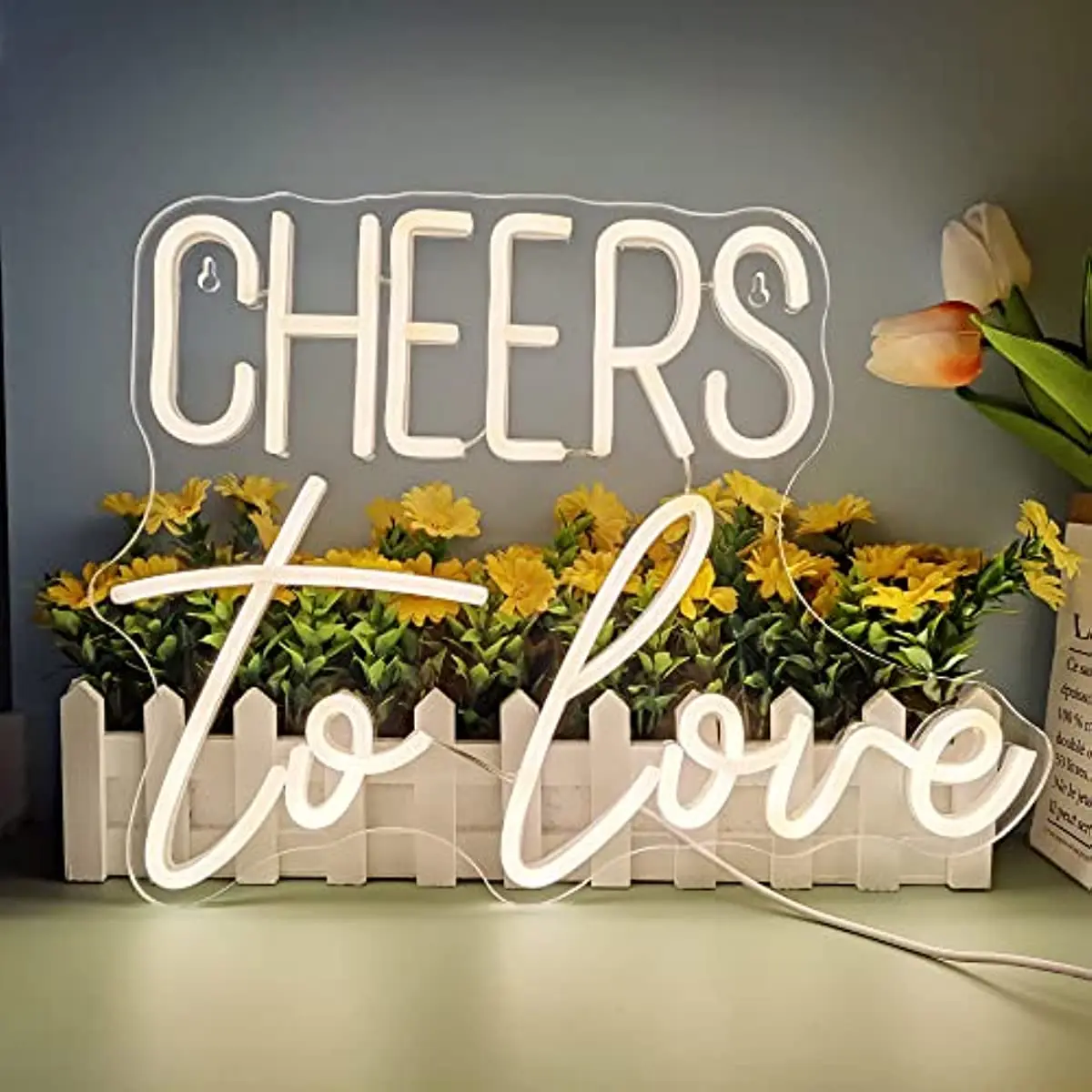 CHUANGQI Cheers To Love Neon Light Sign Better Wall Decoration Christmas Wedding Birthday And Engagement Gifts
CHUANGQI Cheers To Love Neon Light Sign Better Wall Decoration Christmas Wedding Birthday And Engagement Gifts