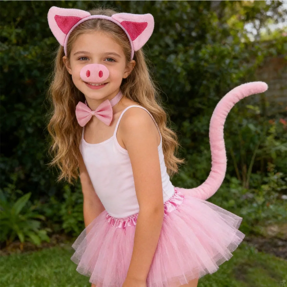 Детский взрослый костюм розовой свиньи, комплект плюшевых животных, повязка на голову с ушками, носом, аксессуары для хвоста, вечерние
Детский взрослый костюм розовой свиньи, комплект плюшевых животных, повязка на голову с ушками, носом, аксессуары для хвоста, вечерние