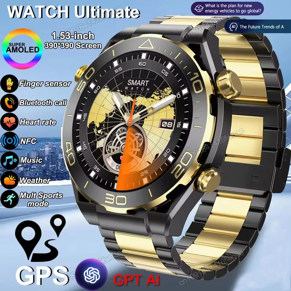 For Huawei GPT AI Smartwatch Ultimate Smart Watch Men NFC GPS Tracker IP68 Waterproof Control Tiktok Fitness Outdoor Watches man
For Huawei GPT AI Smartwatch Ultimate Smart Watch Men NFC GPS Tracker IP68 Waterproof Control Tiktok Fitness Outdoor Watches man