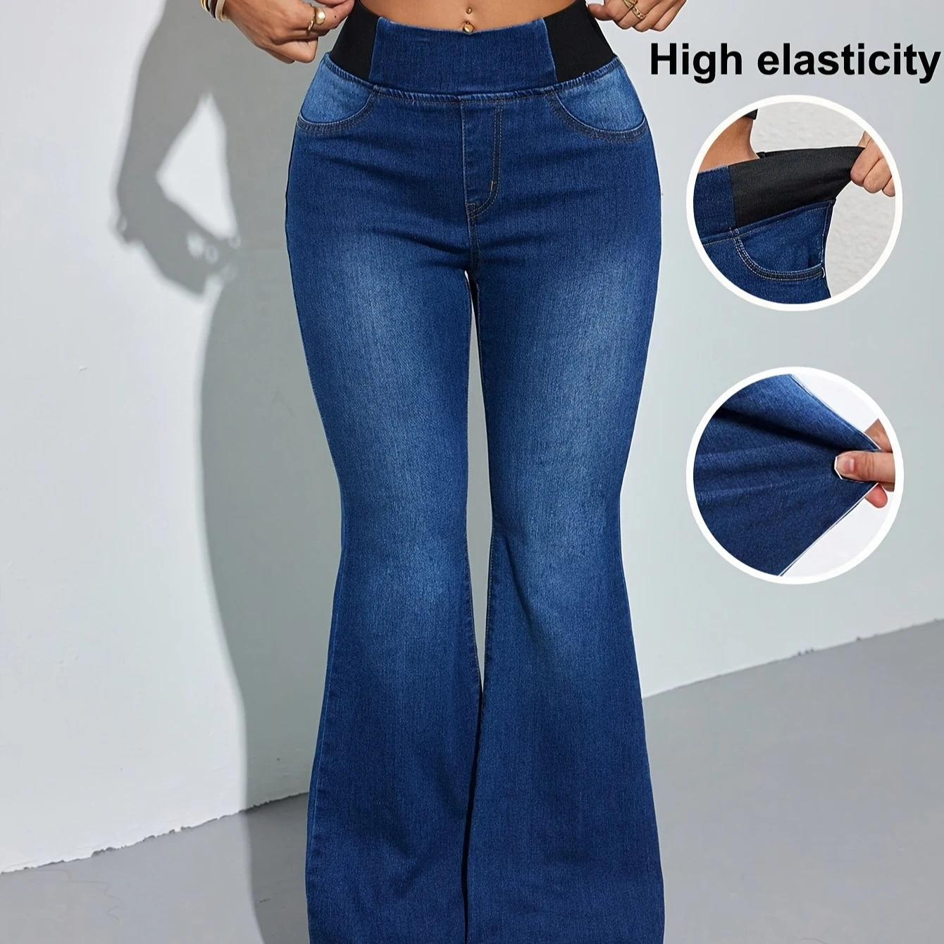 Women's Denim Jeans High Elastic Bell Bottom Pants Fashionable Comfortable Tight Fit Ladies Jeans Long Trousers
Women's Denim Jeans High Elastic Bell Bottom Pants Fashionable Comfortable Tight Fit Ladies Jeans Long Trousers