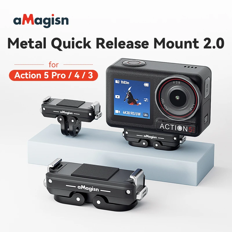 Быстросъемное крепление aMagisn Action 5 Pro, металлический магнитный кронштейн для крепления защелки Action 4 3, аксессуары для DJI action 5 pro 4 3
Быстросъемное крепление aMagisn Action 5 Pro, металлический магнитный кронштейн для крепления защелки Action 4 3, аксессуары для DJI action 5 pro 4 3