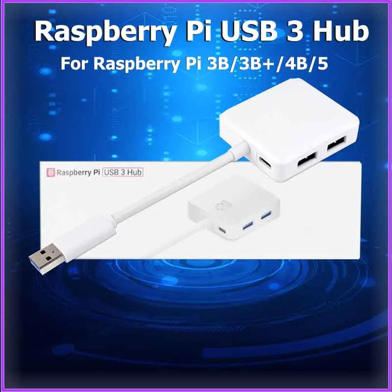 official Raspberry Pi USB 3 Hub, Expands Four Downstream USB 3.0 Type-A Ports, Data Transfer Speeds Up to 5 Gbps for RPI
official Raspberry Pi USB 3 Hub, Expands Four Downstream USB 3.0 Type-A Ports, Data Transfer Speeds Up to 5 Gbps for RPI