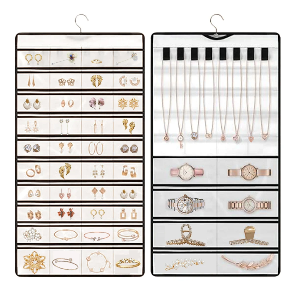 Hanging jewelry storage rack, earring jewelry storage bag with 48 pockets, necklace bracelet ring glasses accessory display rack
Hanging jewelry storage rack, earring jewelry storage bag with 48 pockets, necklace bracelet ring glasses accessory display rack