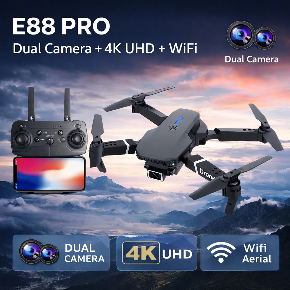 Foldable WiFi Aerial Camera Quadcopter Dual Lens HD Image Transmission Optical Flow Hover Remote Control Aircraft Gift
Foldable WiFi Aerial Camera Quadcopter Dual Lens HD Image Transmission Optical Flow Hover Remote Control Aircraft Gift