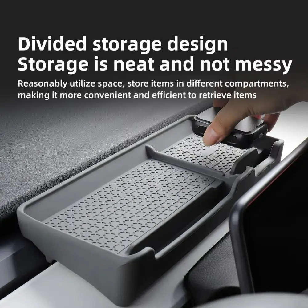 Space-saving Car Instrument Panel Storage Box Silicone Anti-slip Center Control Storage Tray for Tesla Model 3 Model Y
Space-saving Car Instrument Panel Storage Box Silicone Anti-slip Center Control Storage Tray for Tesla Model 3 Model Y